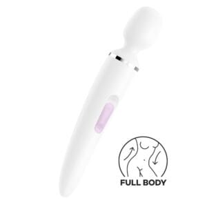 Masážní hlavice a vibrátor 2v1 SATISFYER WAND-ER WOMAN bílá